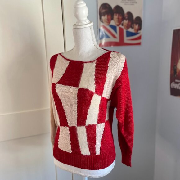 Red and White Joani Rome Sweater - Picture 2 of 2
